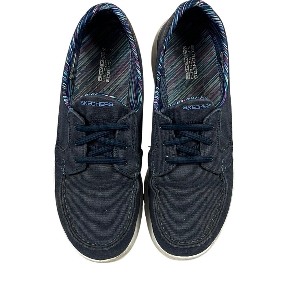 Skechers Yoga Mat Flex Comfort‎ Slip On Shoes Womens Size 10 Navy Blue
